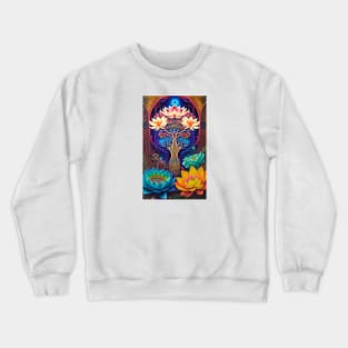 Tree of Life Mandala Lotus FLowers Crewneck Sweatshirt